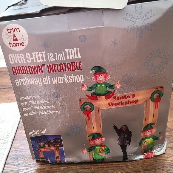 RARE Vintage Trim a Home Santa's Elf Archway Christmas Inflatable NIB 9 FT Tall - Picture 1 of 9